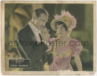 6c0728 STAGE MADNESS LC 1927 great c/u of Lou Tellegen romancing Virginia Valli in period dress!