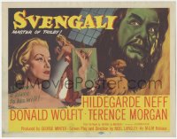 6c0211 SVENGALI TC 1955 sexy Hildegarde Neff was a slave to the will of crazy Donald Wolfit!