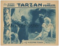 6c0744 TARZAN THE FEARLESS chapter 8 LC 1933 Julie Bishop in cave with fake ape, The Creeping Terror!
