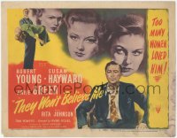 6c0217 THEY WON'T BELIEVE ME TC 1947 Susan Hayward, Robert Young, Jane Greer, Irving Pichel noir!