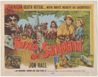 6c0222 THUNDER OVER SANGOLAND TC 1955 Jon Hall & sexy gal in Africa fighting native jungle terrors!