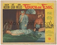 6c0765 TOUCH OF EVIL LC #6 1958 director/star Orson Welles looking at Janet Leigh laying in bed!