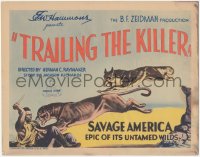 6c0225 TRAILING THE KILLER TC 1932 cool artwork of Caesar the dog attacking mountain lion!