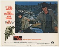 6c0767 TRUE GRIT LC #3 1969 great image of John Wayne as Rooster Cogburn grabbing Kim Darby!