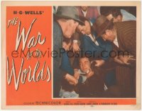6c0782 WAR OF THE WORLDS LC #1 1953 men help wounded Gene Barry get up off the ground, classic!