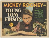 6c0243 YOUNG TOM EDISON TC 1940 great close up of dedicated young inventor Mickey Rooney!