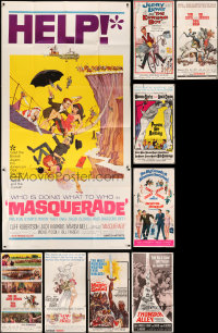 6d0124 LOT OF 9 FOLDED THREE-SHEETS 1960s great images from a variety of different movies!