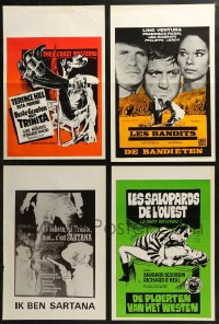 6d0838 LOT OF 12 FORMERLY FOLDED BELGIAN POSTERS 1950s-1980s a variety of movie images!