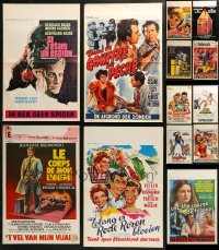6d0837 LOT OF 13 FORMERLY FOLDED BELGIAN POSTERS 1950s-1970s a variety of movie images!