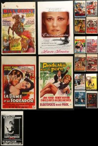6d0827 LOT OF 25 MOSTLY FORMERLY FOLDED BELGIAN POSTERS 1950s-1990s a variety of movie images!