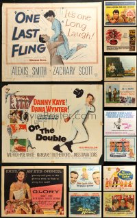 6d0767 LOT OF 17 FORMERLY FOLDED HALF-SHEETS 1940s-1960s great images from a variety of movies!
