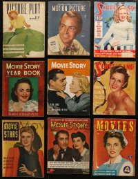 6d0504 LOT OF 9 MOVIE MAGAZINES 1930s-1950s filled with great images & articles!