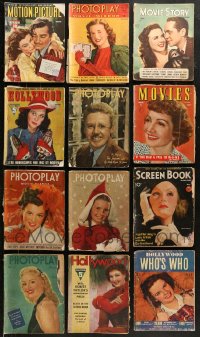6d0489 LOT OF 12 MOVIE MAGAZINES 1930s-1940s filled with great images & articles on celebrities!