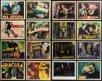 6d0470 LOT OF 16 1930S-40S CLASSIC HORROR LOBBY CARD 11X14 REPRODUCTIONS 1980s cool movie images!