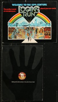 6d0179 LOT OF 2 LOGAN'S RUN PROMO BROCHURES 1975 cool Charles Moll cover art!