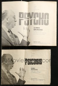 6d0414 LOT OF 2 UNCUT PSYCHO CARE AND HANDLING PRESSBOOK SUPPLEMENTS 1960 one English & one Spanish!
