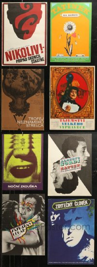 6d0919 LOT OF 16 UNFOLDED AND FORMERLY FOLDED 12X16 CZECH POSTERS 1970s-1980s great movie images!