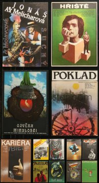 6d0922 LOT OF 13 UNFOLDED AND FORMERLY FOLDED 12X16 CZECH POSTERS 1970s-1980s great movie images!