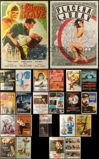 6d0882 LOT OF 25 FORMERLY FOLDED YUGOSLAVIAN POSTERS 1950s-1980s a variety of movie images!