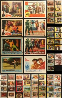 6d0335 LOT OF 61 COWBOY WESTERN LOBBY CARDS 1930s-1960s incomplete sets from several movies!