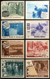 6d0401 LOT OF 8 SERIAL LOBBY CARDS 1940s-1950s chapters from Republic, Universal & Columbia!