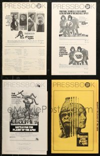 6d0436 LOT OF 4 UNCUT PLANET OF THE APES SERIES PRESSBOOKS 1960s-1970s great advertising!
