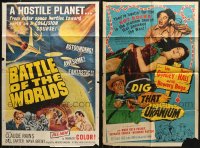 6d0301 LOT OF 4 FOLDED ONE-SHEETS 1940s-1960s great images from a variety of different movies!
