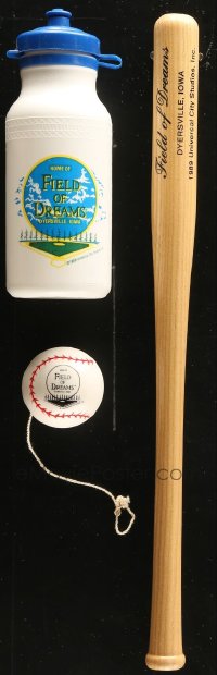 6d0096 LOT OF 3 FIELD OF DREAMS MOVIE PROMO ITEMS 1989 water bottle, yoyo & mini baseball bat!