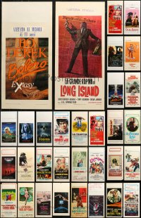 6d0840 LOT OF 32 UNFOLDED AND FORMERLY FOLDED ITALIAN LOCANDINAS 1960s-2000s cool movie images!