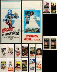 6d0847 LOT OF 20 UNFOLDED AND FORMERLY FOLDED ITALIAN LOCANDINAS 1960s-2010s cool movie images!