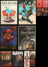 6d0921 LOT OF 14 UNFOLDED AND FORMERLY FOLDED 12X16 CZECH POSTERS 1970s-1990s cool movie images!
