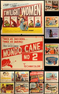 6d0769 LOT OF 15 FORMERLY FOLDED HALF-SHEETS 1950s great images from a variety of movies!