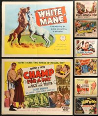 6d0772 LOT OF 13 FORMERLY FOLDED HALF-SHEETS 1950s great images from a variety of movies!