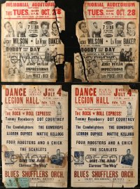 6d0970 LOT OF 4 UNFOLDED ROCK 'N' ROLL MUSIC POSTERS 1950s Bobby Day, Four Roosters & A Chick +more!