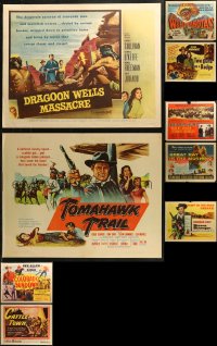 6d0777 LOT OF 9 UNFOLDED COWBOY WESTERN HALF-SHEETS 1950s great images from a variety of movies!