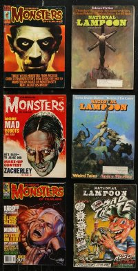 6d0523 LOT OF 6 FAMOUS MONSTERS OF FILMLAND & NATIONAL LAMPOON MAGAZINES 1960s-1990s Frank Frazetta