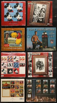 6d0082 LOT OF 4 CALENDARS 1997-2003 Mickey Mouse, FDNY Firefighters, Fruit Crate Labels & more!