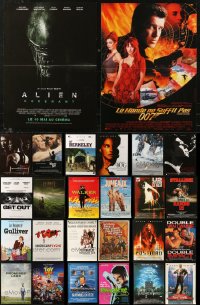 6d0810 LOT OF 28 FORMERLY FOLDED 15X21 FRENCH POSTERS 1970s-2010s a variety of movie images!