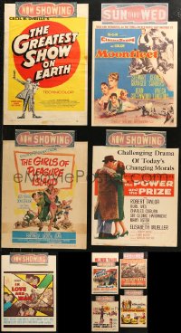 6d0019 LOT OF 9 WINDOW CARDS 1950s-1960s great images from a variety of different movies!
