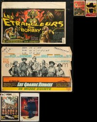 6d0839 LOT OF 8 MOSTLY FORMERLY FOLDED BELGIAN POSTERS 1950s-1980s a variety of movie images!