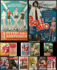 6d0916 LOT OF 15 MOSTLY UNFOLDED FINNISH POSTERS 1950s-1970s a variety of different movie images!