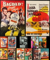 6d0917 LOT OF 13 MOSTLY UNFOLDED FINNISH POSTERS 1950s-1980s a variety of different movie images!