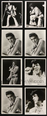 6d0755 LOT OF 8 ELVIS PRESLEY 8X10 REPRO PHOTOS 1980s posed portraits & performing on stage!