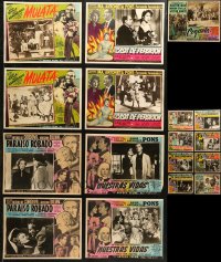 6d0376 LOT OF 17 SPANISH LANGUAGE LOBBY CARDS 1940s-1950s incomplete sets from a variety of movies!