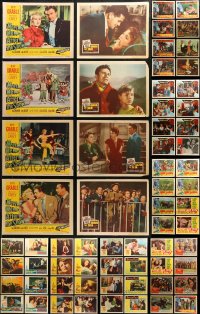 6d0325 LOT OF 99 LOBBY CARDS 1940s-1960s incomplete sets from a variety of different movies!