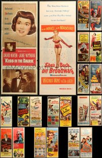 6d0783 LOT OF 27 FORMERLY FOLDED INSERTS 1940s-1950s great images from a variety of movies!