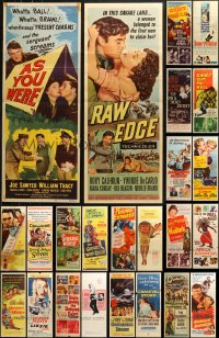 6d0786 LOT OF 24 FORMERLY FOLDED INSERTS 1950s great images from a variety of different movies!