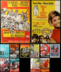 6d0918 LOT OF 12 UNFOLDED AND FORMERLY FOLDED FINNISH POSTERS 1950s-1970s a variety of movie images!