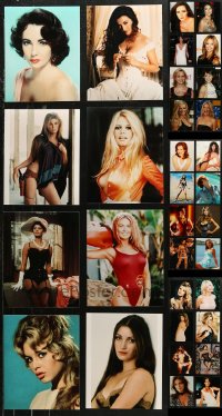 6d0726 LOT OF 35 COLOR 8X10 REPRO PHOTOS 1980s great portraits of beautiful female stars!
