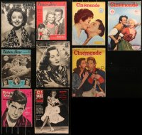 6d0076 LOT OF 9 NON-U.S. MOVIE MAGAZINES 1940s-1960s great images & articles on celebrities!